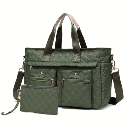 Laptop Bag – 2-Piece, Nylon, Quilted, for Travel & Work – alternate view