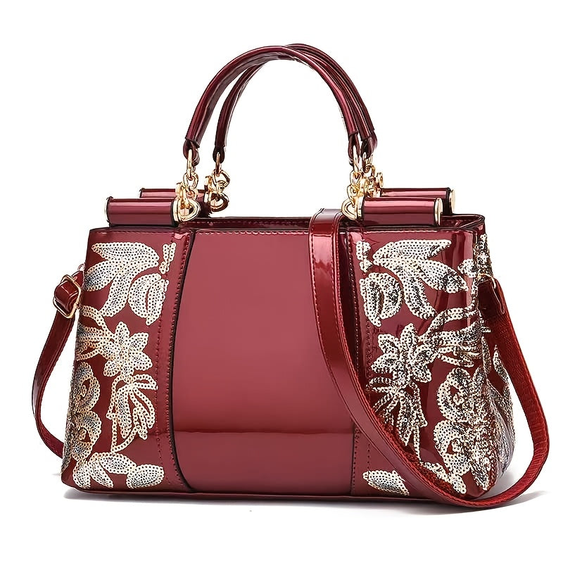 Laptop Bag – Adjustable Strap, Embroidered Satchel Zipper Closure Adjustable – front view - product view 11