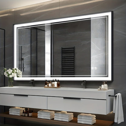 LED Bathroom Mirror shown in the 40 x 28 LED mirror option