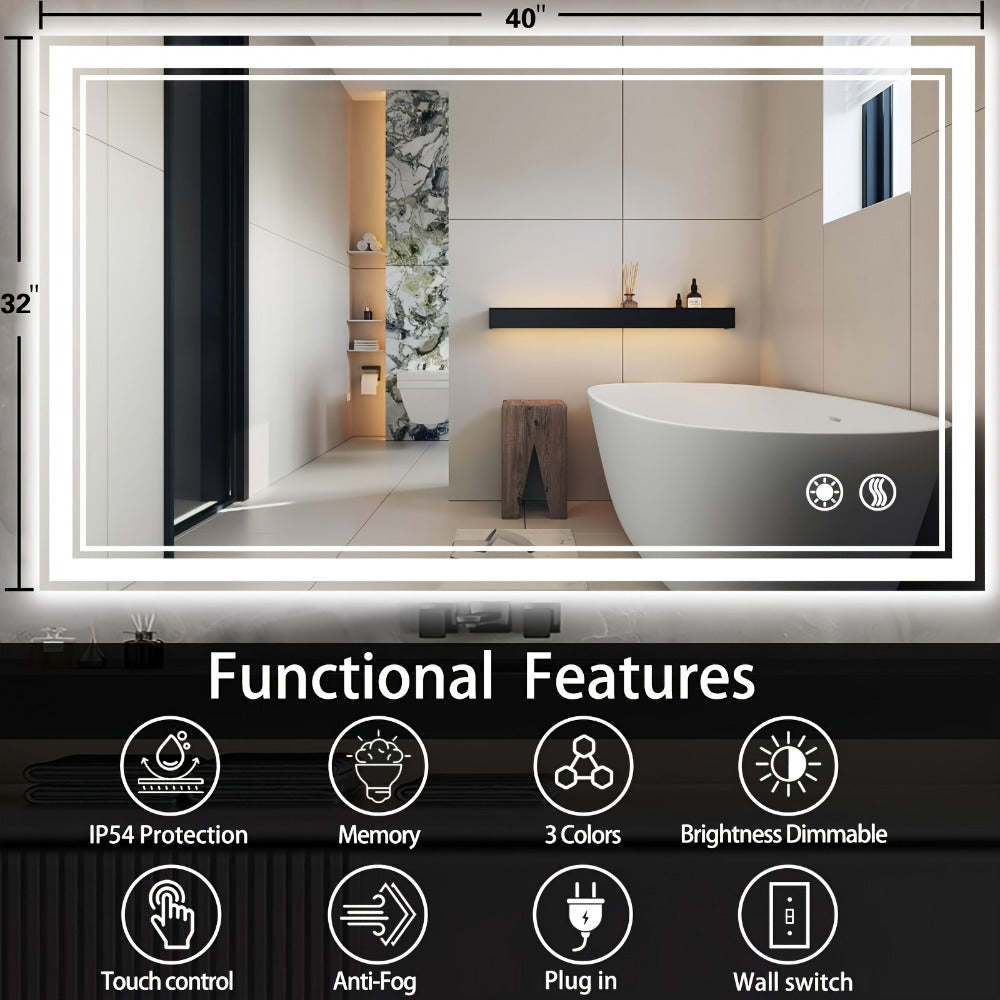 LED Bathroom Vanity Mirror with Anti-Fog Function for Dressing, with Multiple Size Options detail image - detail view 9
