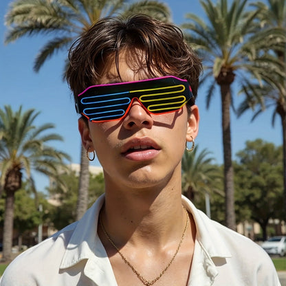 LED Light-Up Glasses, Adjustable EL Wire Eyewear for Festivals and Parties detail image - detail view 11