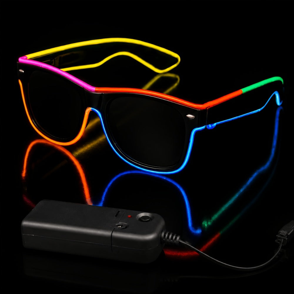 LED Light-Up Glasses, Adjustable EL Wire Eyewear for Festivals and Parties detail image - detail view 16