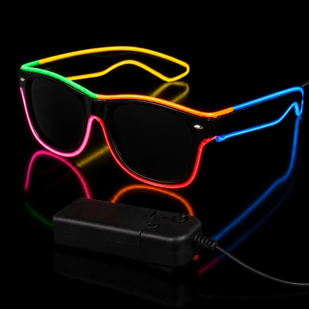 LED Light-Up Glasses, Adjustable EL Wire Eyewear for Festivals and Parties detail image - detail view 17