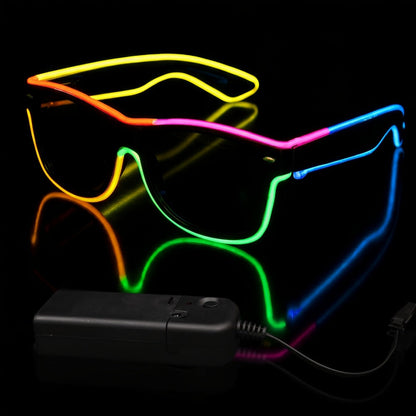 LED Light-Up Glasses, Adjustable EL Wire Eyewear for Festivals and Parties detail image - detail view 6