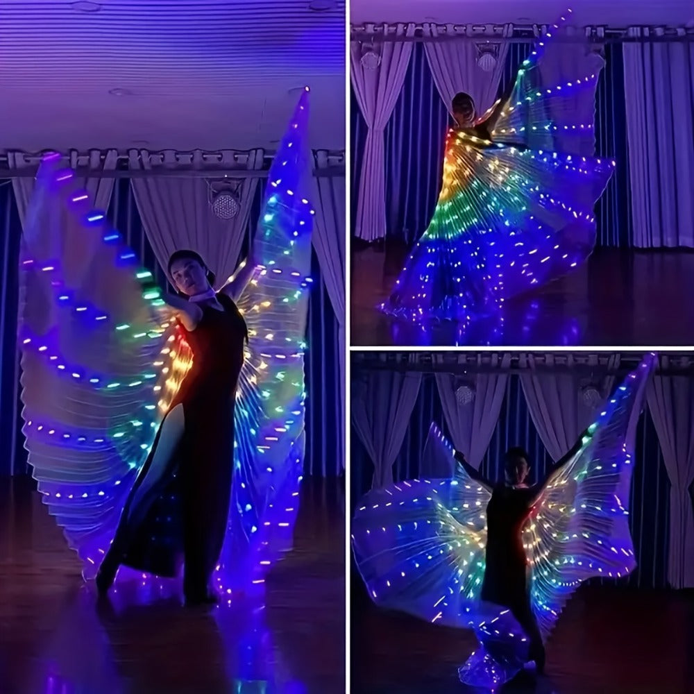 Light Up Costume Accessories - LED Up Wings and Cape Set Glowing Butterfly Angel Wings with Colorful LED - product detail
