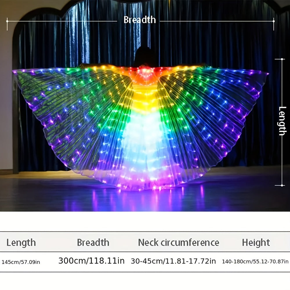 Light Up Costume Accessories - LED Up Wings and Cape Set Glowing Butterfly Angel Wings with Colorful LED - product detail