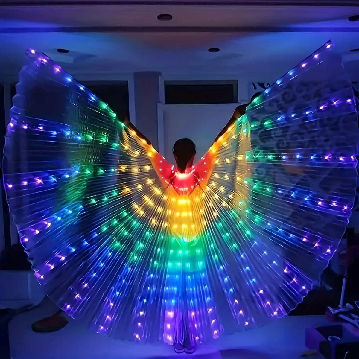 Light Up Costume Accessories - LED Up Wings and Cape Set Glowing Butterfly Angel Wings with Colorful LED - product detail