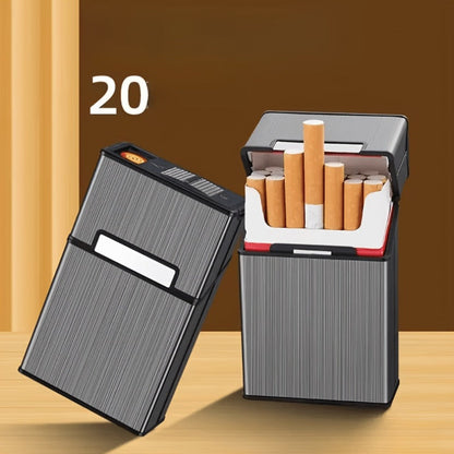 Lighters & Smoking Accessories - Cigarette Case with Built-In Rechargeable Lighter for Men Windproof - product detail view 3