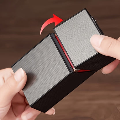 Lighters & Smoking Accessories - Cigarette Case with Built-In Rechargeable Lighter for Men Windproof - product detail view 6