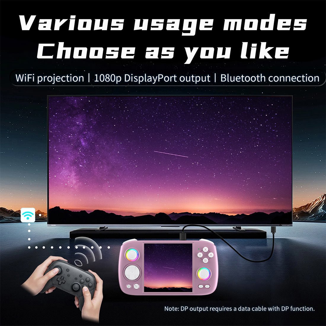 Handheld Game Console Anbernic RG Cube with 3.95-Inch IPS OCA Full-Lamination, 720x720 (Square), Multi-Touch, 128GB game-card bundle