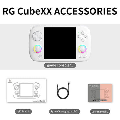 Handheld Game Console Anbernic RG CubeXX with 3.95-Inch IPS OCA Full-Lamination, 720x720 (Square), 32GB+64GB Options, 3800mAh Battery