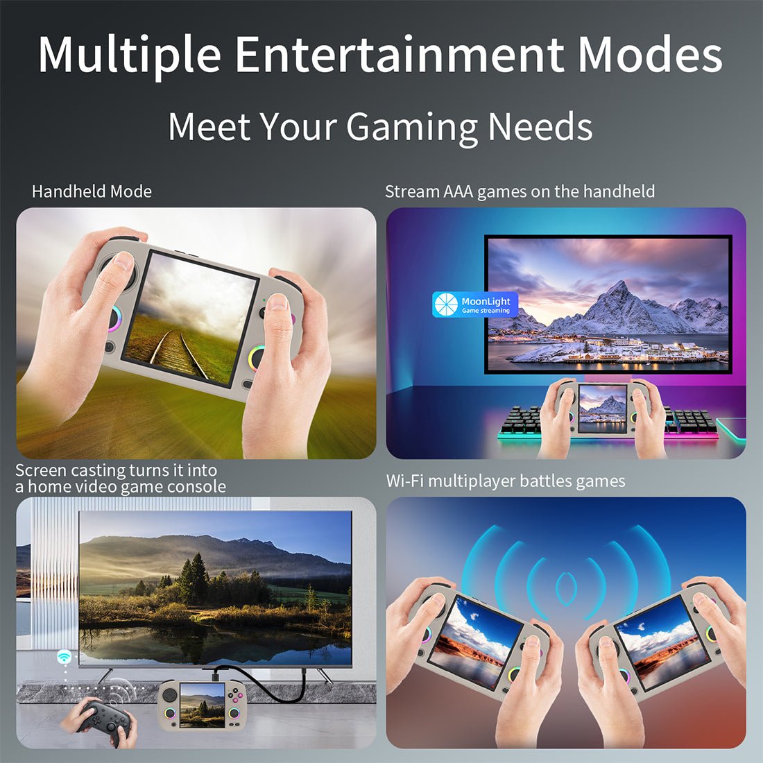 Handheld Game Console Anbernic RG CubeXX with 3.95-Inch IPS OCA Full-Lamination, 720x720 (Square), 32GB+64GB Options, 3800mAh Battery