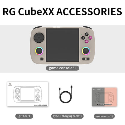 Handheld Game Console Anbernic RG CubeXX with 3.95-Inch IPS OCA Full-Lamination, 720x720 (Square), 32GB+64GB Options, 3800mAh Battery