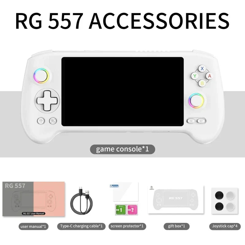 Handheld Game Console Anbernic RG557 with 5.48-Inch AMOLED, 1920x1080, OCA Full Lamination, 5500mAh Battery, Android 14