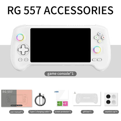Handheld Game Console Anbernic RG557 with 5.48-Inch AMOLED, 1920x1080, OCA Full Lamination, 5500mAh Battery, Android 14