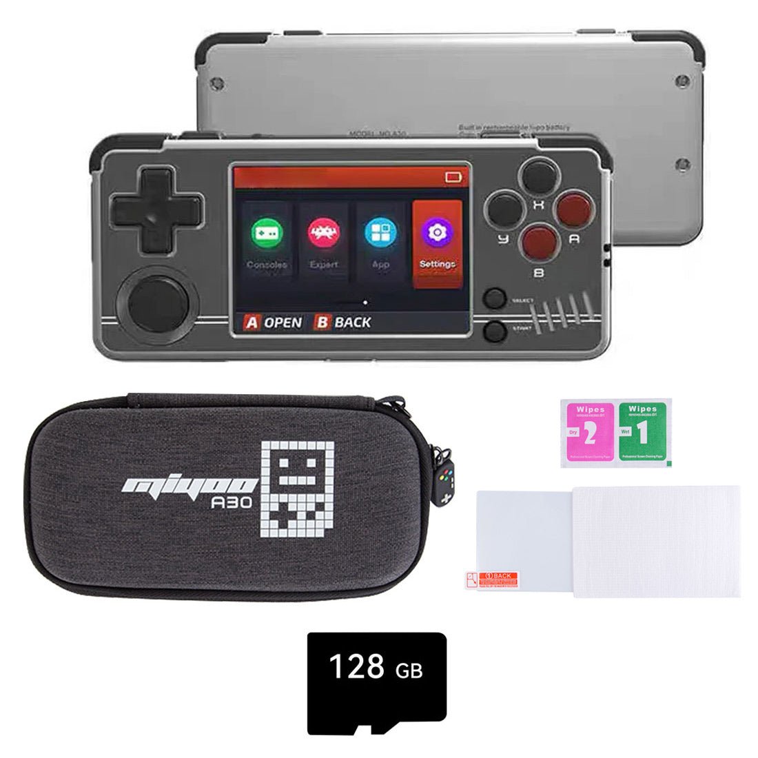 Handheld Game Console Miyoo A30 Horizontal with 2.8-inch IPS, 64GB Options, 2600mAh Battery, Linux-based system