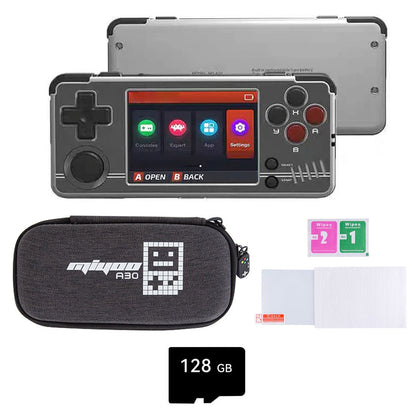 Handheld Game Console Miyoo A30 Horizontal with 2.8-inch IPS, 64GB Options, 2600mAh Battery, Linux-based system