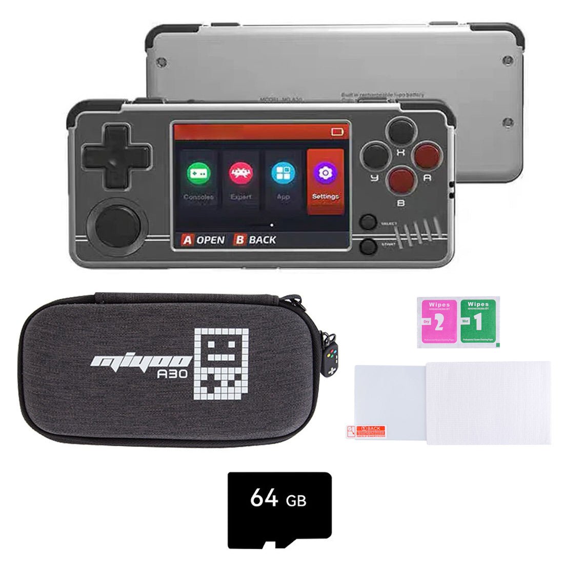 Handheld Game Console Miyoo A30 Horizontal with 2.8-inch IPS, 64GB Options, 2600mAh Battery, Linux-based system