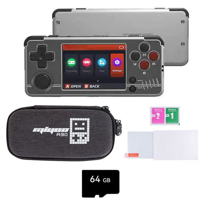 Handheld Game Console Miyoo A30 Horizontal with 2.8-inch IPS, 64GB Options, 2600mAh Battery, Linux-based system