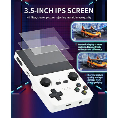 Handheld Game Console Powkiddy X35S with 3.5-Inch IPS full lamination, 640x480, 64GB or 128GB Options, 3000mAh Battery, Linux, HDMI