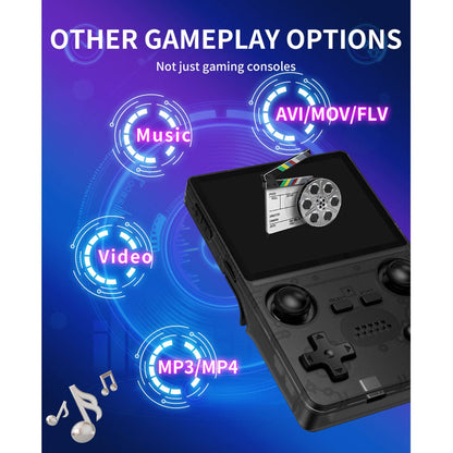 Handheld Game Console Powkiddy X35S with 3.5-Inch IPS full lamination, 640x480, 64GB or 128GB Options, 3000mAh Battery, Linux, HDMI