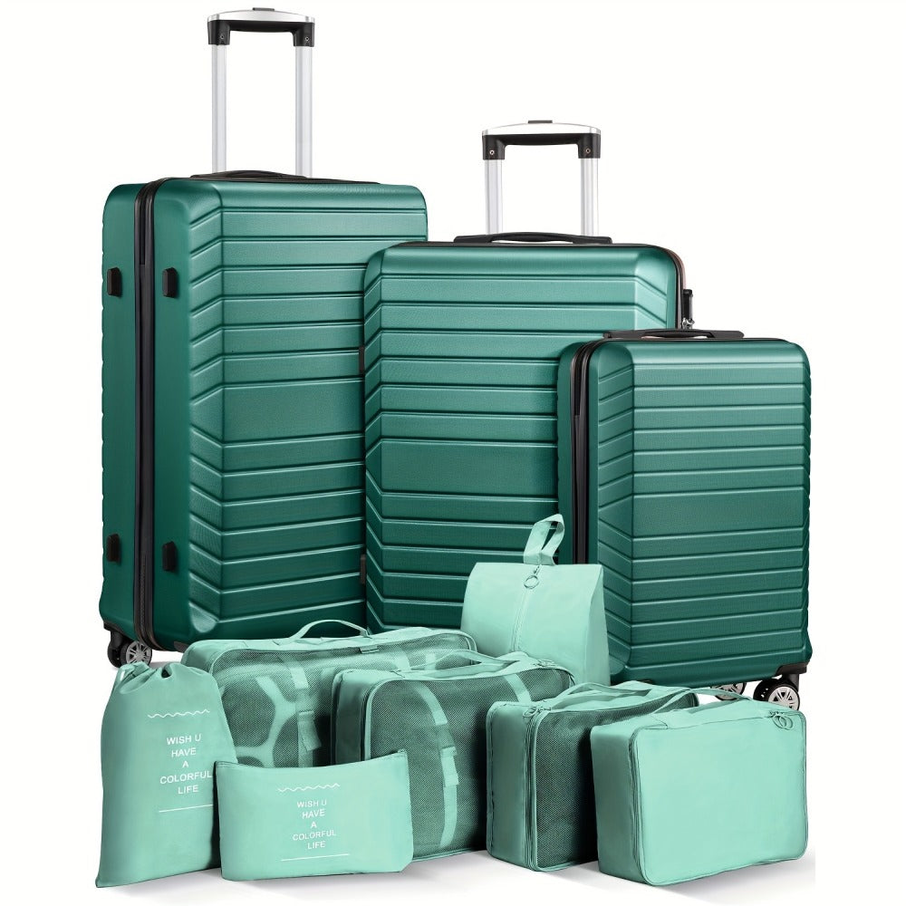 Luggage Set – 10 Piece, ABS Hardshell, Spinner Wheels, Combination Lock – front view