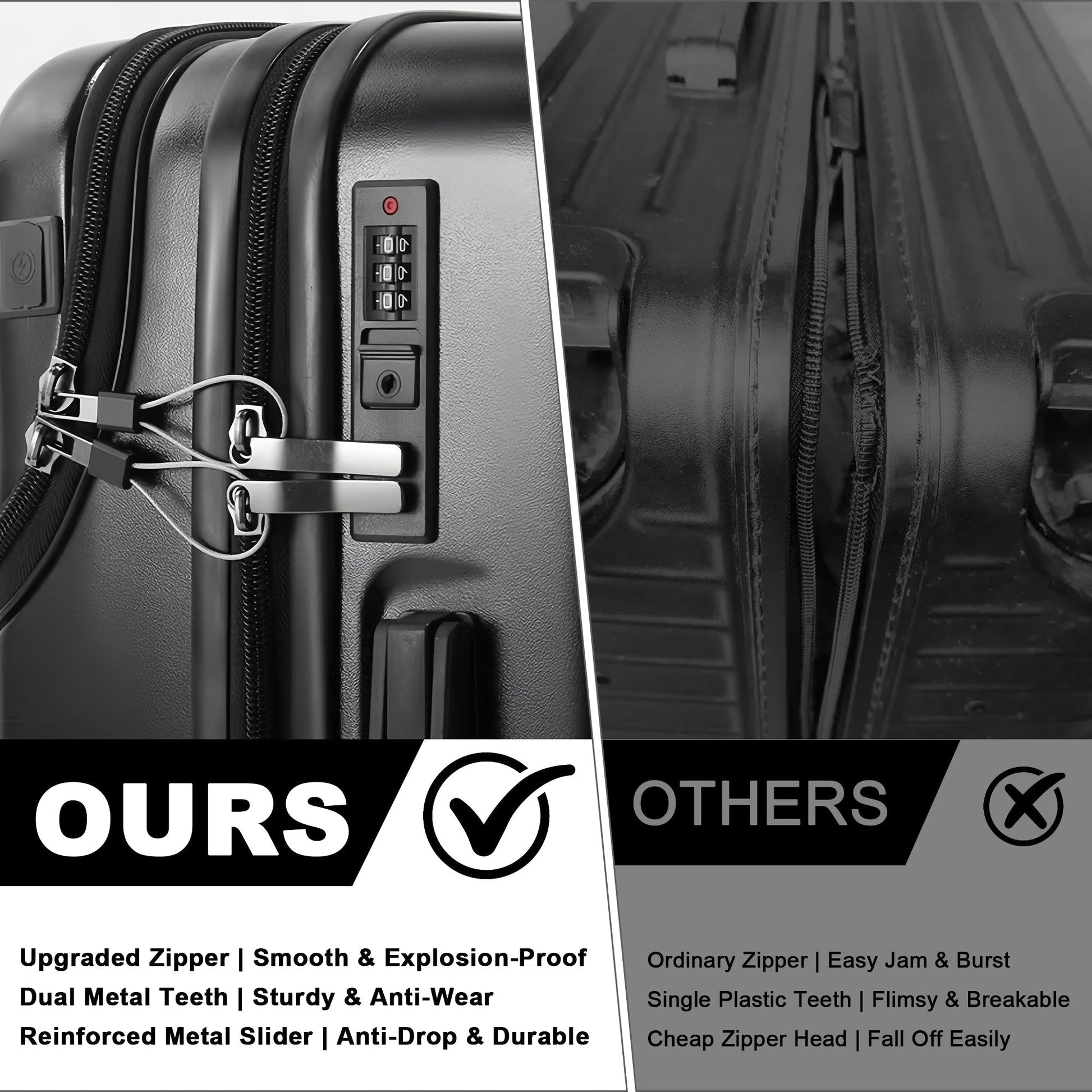 Luggage Set – 20 Inch, Hardshell, USB Charging, TSA Lock – detail view 14