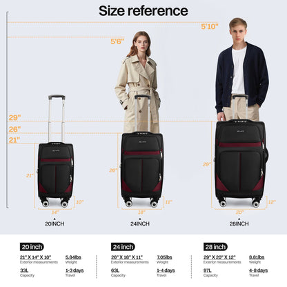 Luggage Set – 3 Piece, 34 Inch, Spinner Wheels, Combination Lock – detail view 32