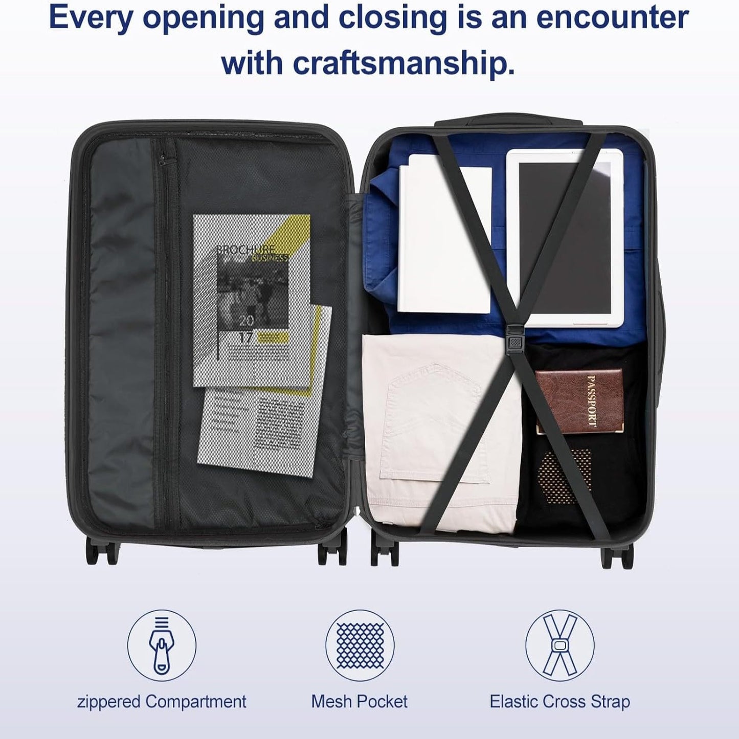 Luggage Set – 5 Piece, 28 Inch, Spinner Wheels, Lightweight – detail view 20