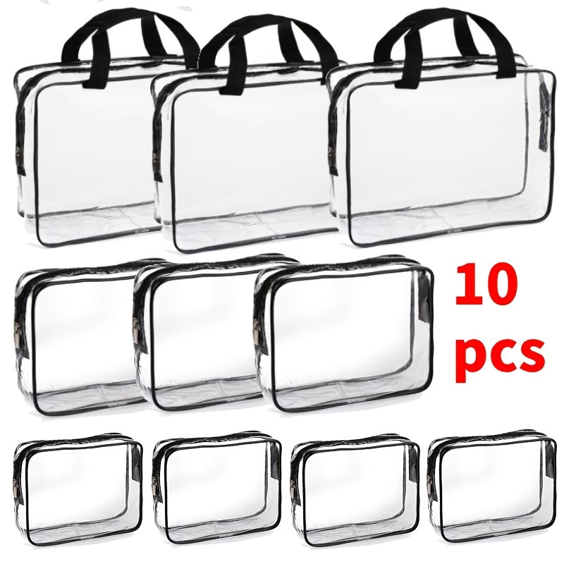 Travel Makeup Bag – 10 Piece, Clear, Transparent, Waterproof – alternate view