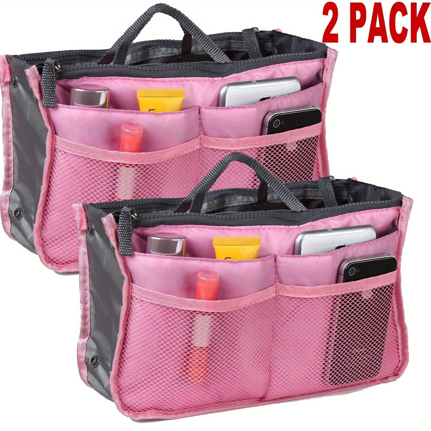 Travel Makeup Bag – 2 Pack, 13 Pockets, for Travel – front view - product view 20