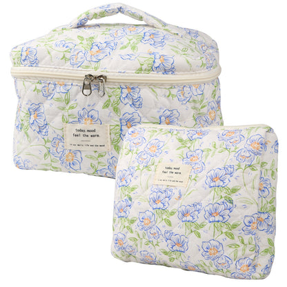 Travel Makeup Bag – 2-Piece, Quilted, Large Capacity, for Travel – detail view 3