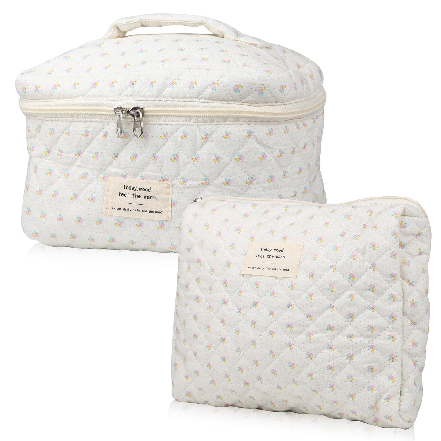 Travel Makeup Bag – 2-Piece, Quilted, Large Capacity, for Travel – detail view 9