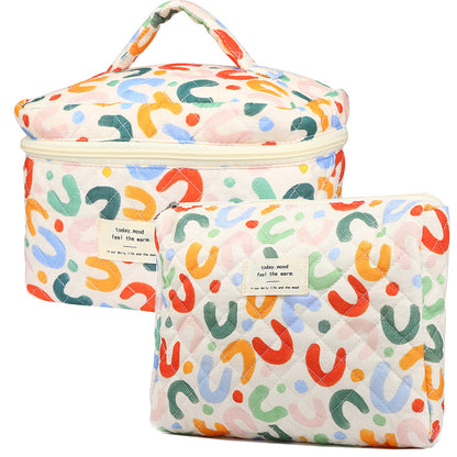 Travel Makeup Bag – 2-Piece, Quilted, Large Capacity, for Travel – detail view 16