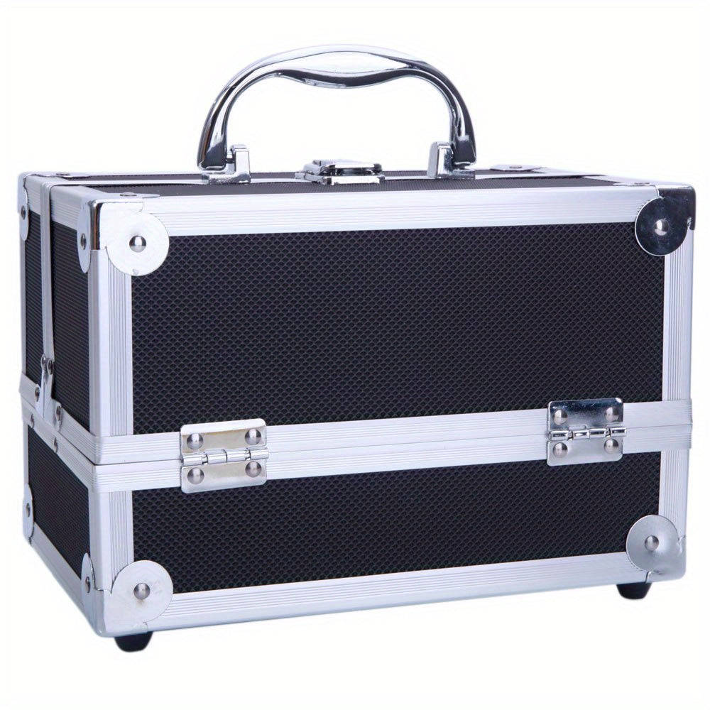 Travel Makeup Bag – Aluminum Makeup Train Case Mirror – detail view 16