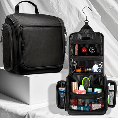 Travel Makeup Bag – for Travel, Hanging Toiletry Metal Rotating Hook – alternate view
