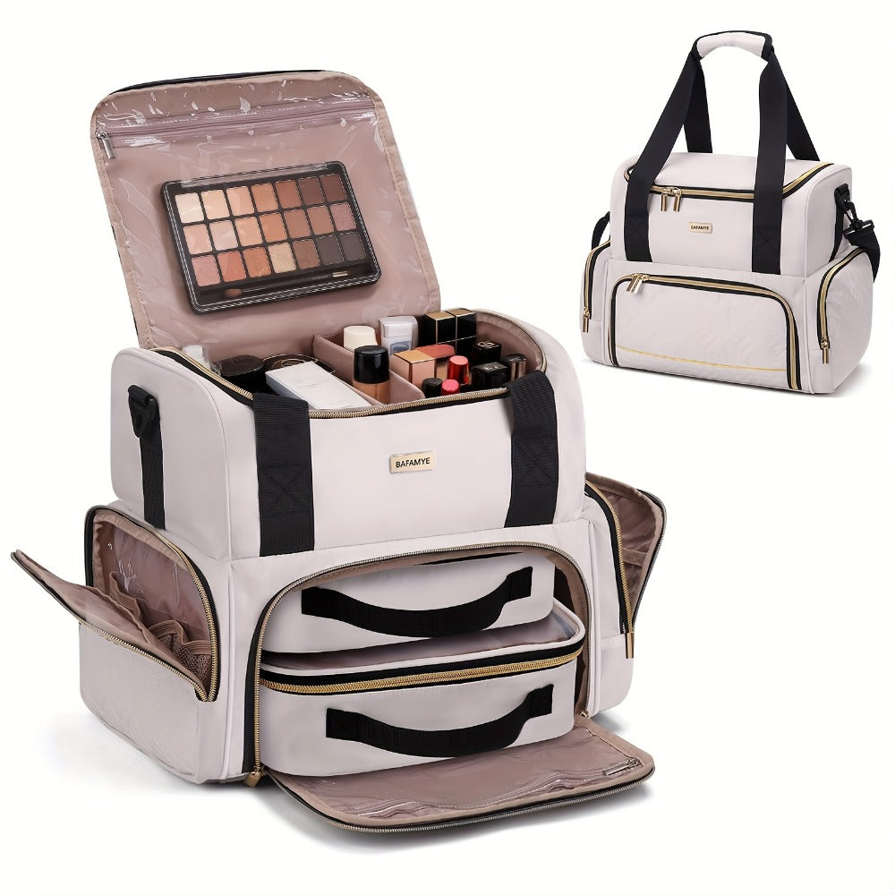 Travel Makeup Bag – for Travel, Large Double Layer Makeup Organizer – detail view 5