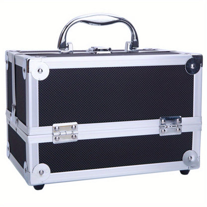 Travel Makeup Bag – Foldable, Aluminum Makeup Train Case Mirror – alternate view