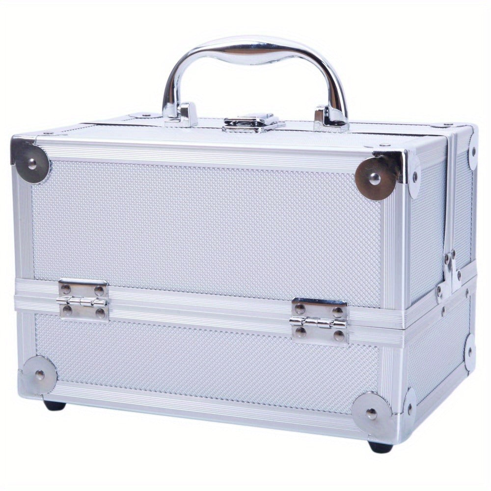 Travel Makeup Bag – Foldable, Aluminum Makeup Train Case Mirror – detail view 8