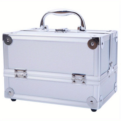 Travel Makeup Bag – Foldable, Aluminum Makeup Train Case Mirror – detail view 8