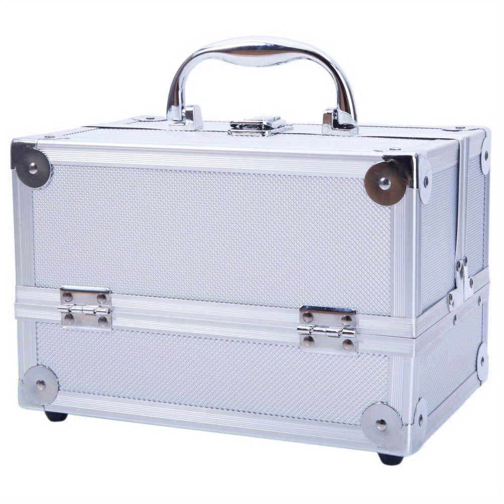 Travel Makeup Bag – Foldable, Aluminum Makeup Train Case Mirror – detail view 15
