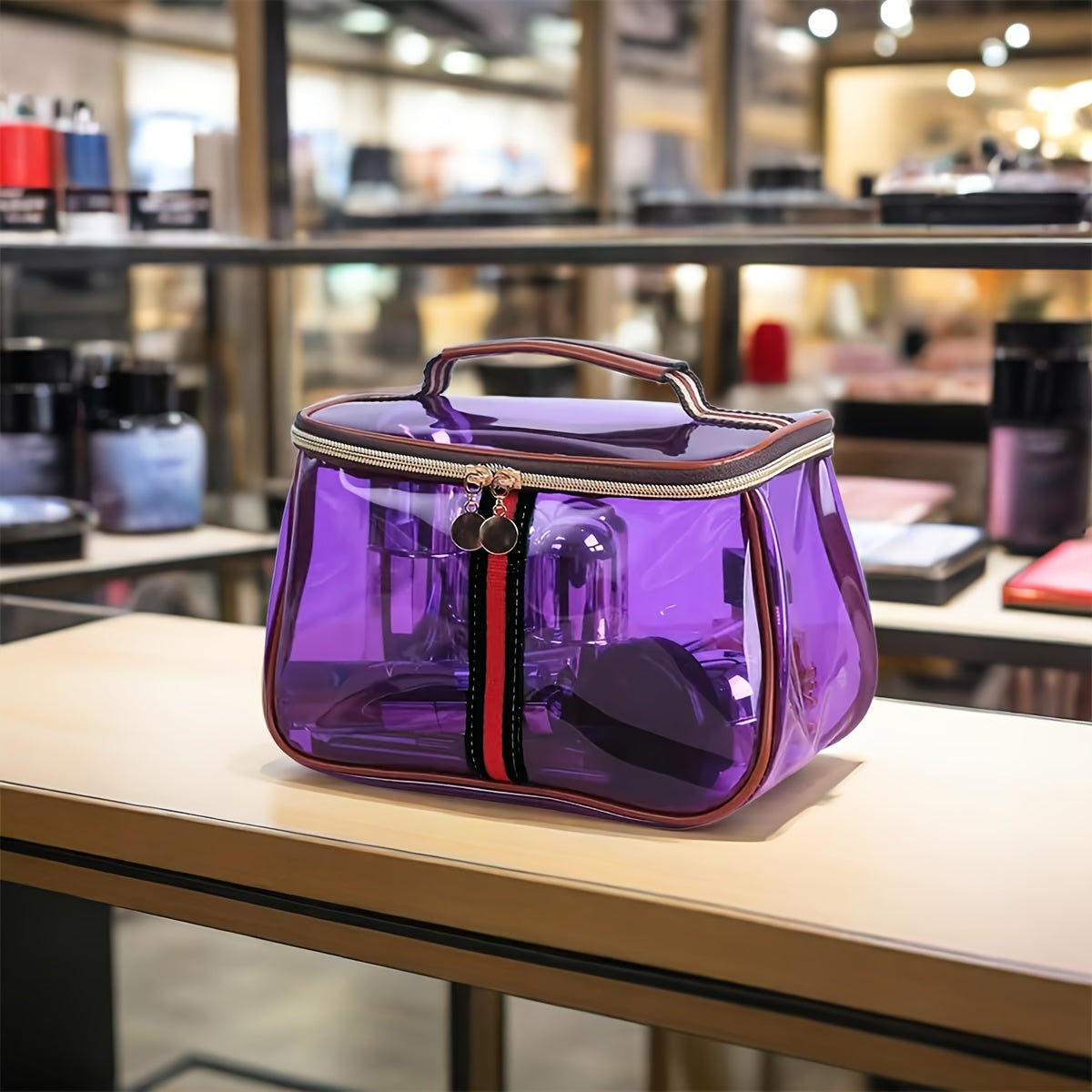 Travel Makeup Bag – Large Capacity, Transparent, Clear, Waterproof – front view - product view 8