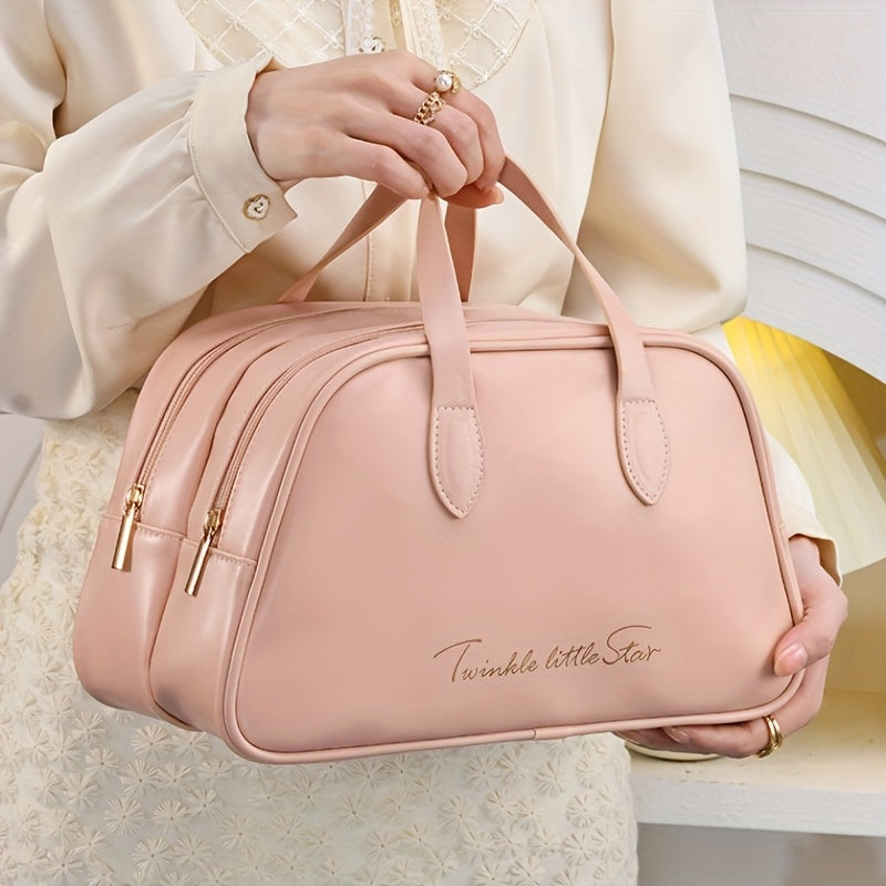 Travel Makeup Bag – PU Leather, Large Capacity, for Travel & Everyday Use – alternate view