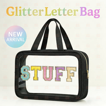 Travel Makeup Bag – PVC, Stuff Embroidered Pvc Makeup Portable – front view - product view 15