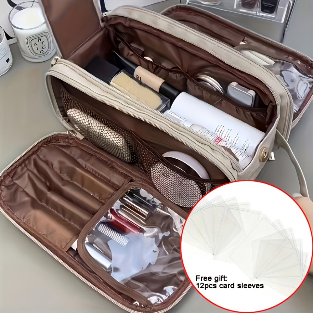 Travel Makeup Bag – for Travel, Large Tri Fold Cosmetic Card – detail view 14