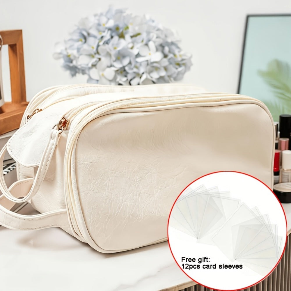 Travel Makeup Bag – for Travel, Large Tri Fold Cosmetic Card – detail view 8