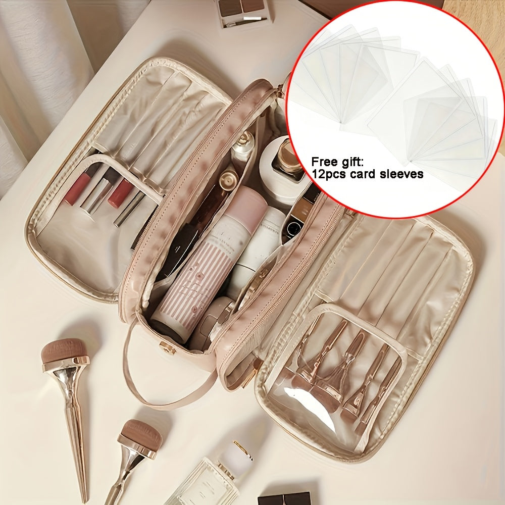 Travel Makeup Bag – for Travel, Large Tri Fold Cosmetic Card – detail view 2