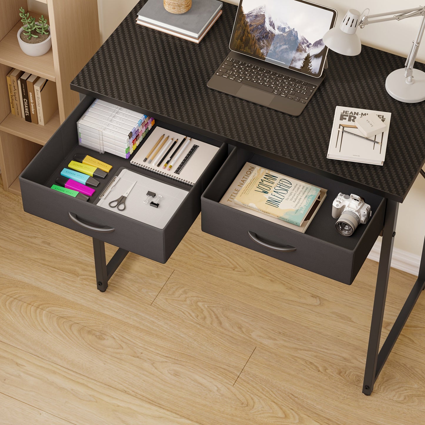 Vanity Desk shown in the BLACK, 42 Inch option