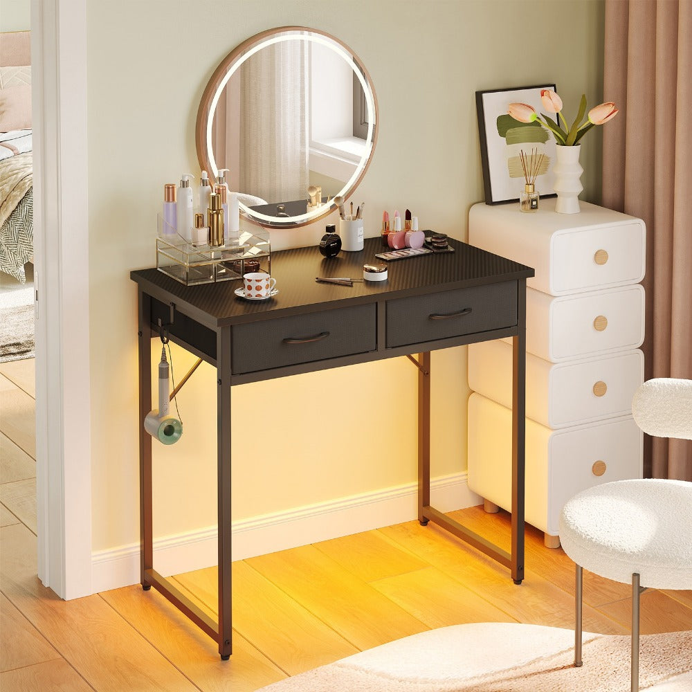 Makeup Vanity Desk with Adjustable Height for Dressing and Daily Routines in Bedroom detail image - detail view 7