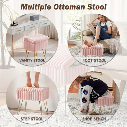 Makeup Vanity Desk with Hidden Storage and Padded Seat for Bedroom detail image - detail view 10